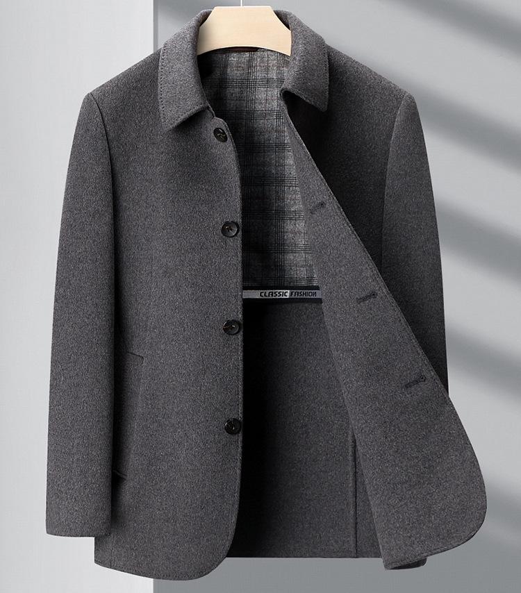 Men's Mid-Length Business Casual Double-Faced Cashmere Coat