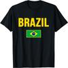 Brasilien Fahne Design Grün Gelb Blau für Herren Damen Kinder T-Shirt