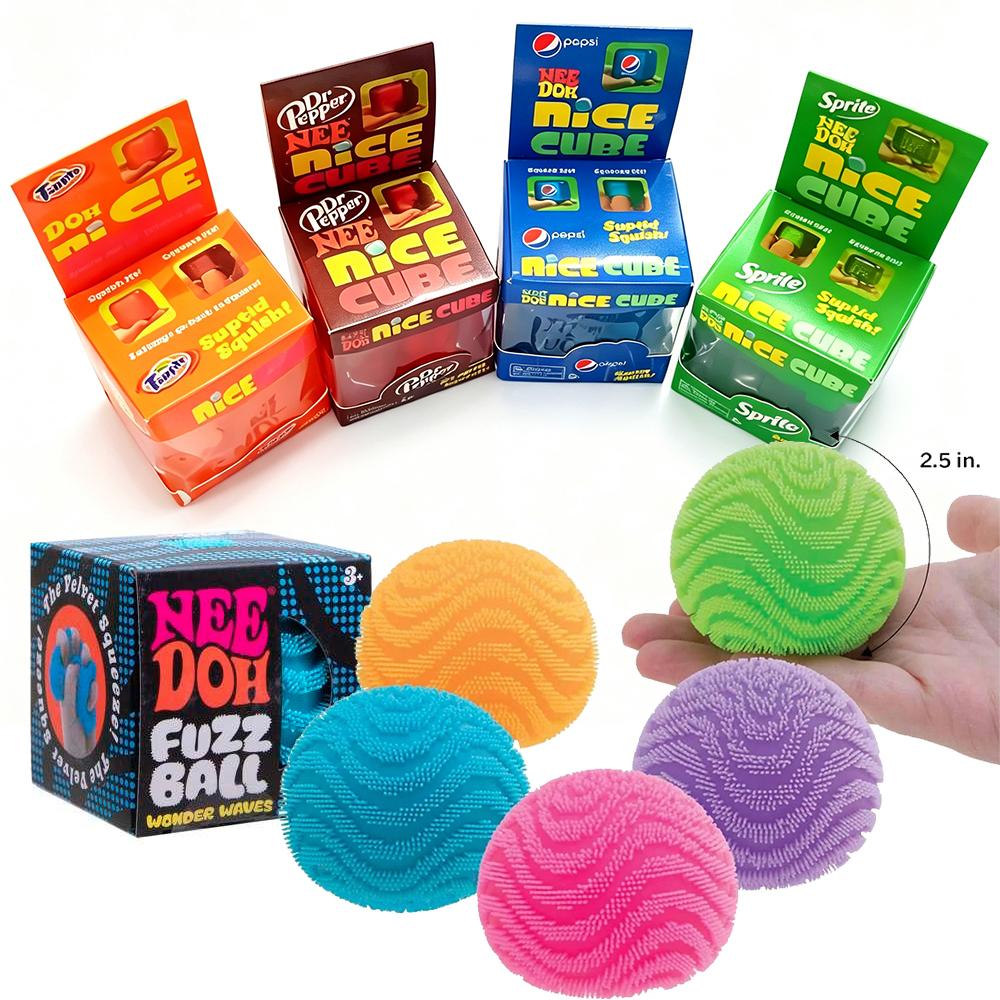 NeeDoh Fuzz Ball Series Desktop Decompress Ornament Stress Relief Toys Squishy Toys for Under Pressure Fun Soft Stress Ball Gift