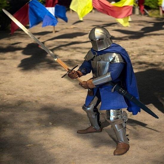 Silver Full Body Barbuta Armor  Masterpiece of Medieval Protection Knight Full Plate Armor for Cosplay  LARP Costume