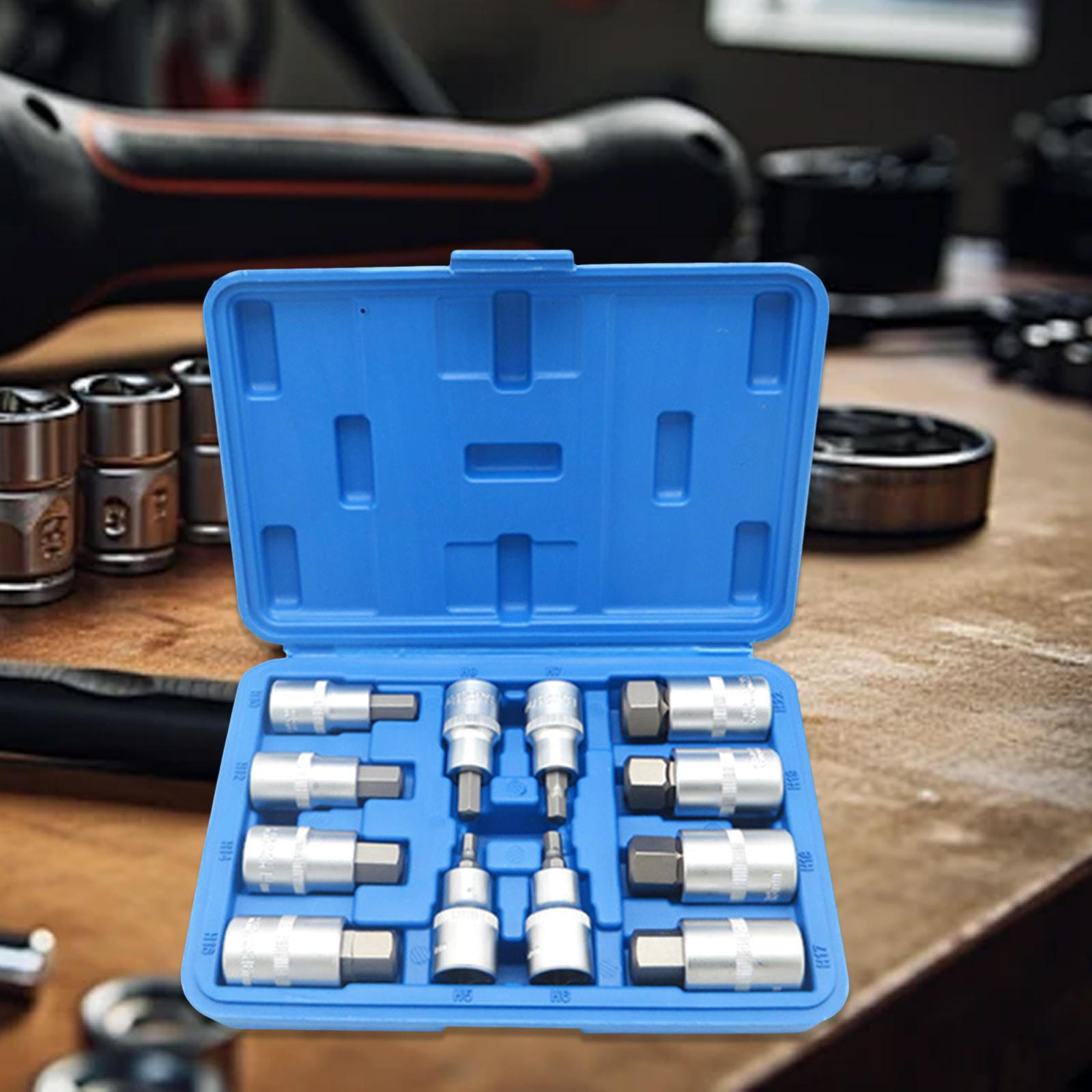 

12 Pieces Hex Sockets Bit Set Allen Kit Supplies Professional High Performance