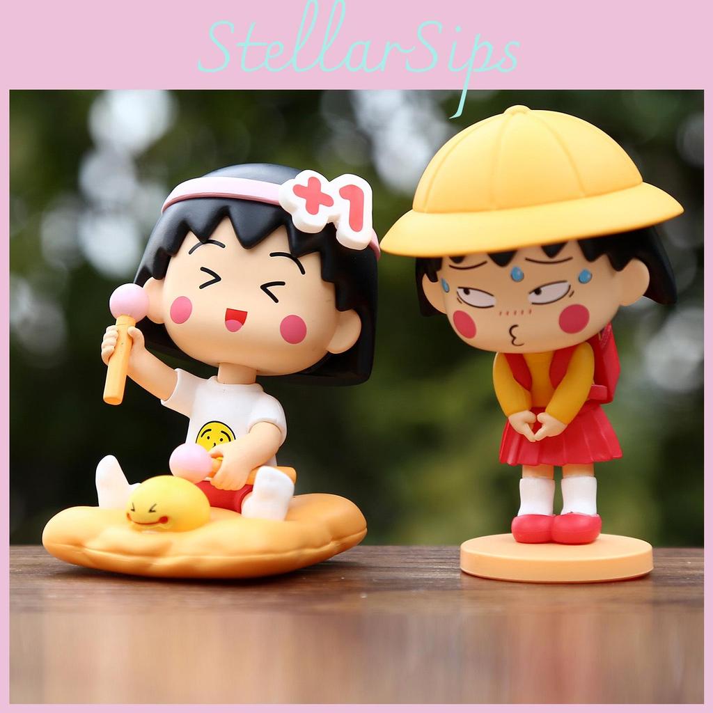 Creative Chibi Maruko Chan Anime Girl Pvc Collectible Figurine With Visual Development For Office Desk Decor