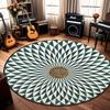 Mosaic Texture Geometric Pattern Round Carpet Modern Elegant Style Easy Clean Rug for Living Room Home Decor