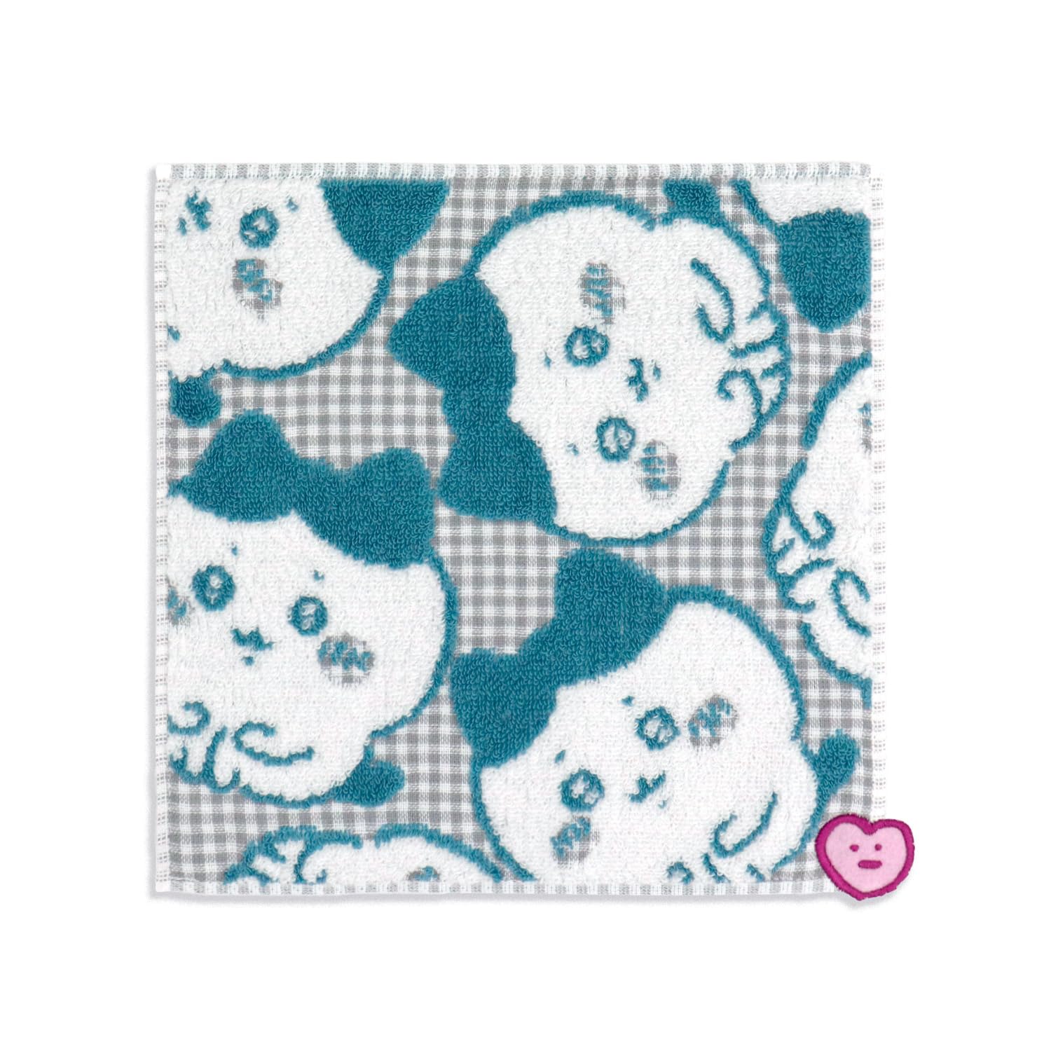 Chiikawa Towel Gauze 25 x 25 cm  Chokonto Check  Handkerchief, Blue, Pile, 41-1150080, Approx.