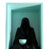 Sitting Grim Reaper Statue Spooky Bookshelf Decoration Gothic Black-Robed Man