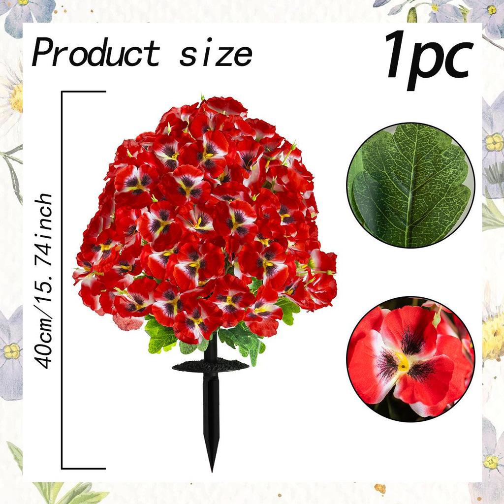 Künstliche Stiefmütterchen Schmetterlingsblume Gartenspieß für Außendekoration