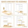 4 Tier Jewelry Organizer Stand Jewelry Display Holder with 48 Holes 6 Hook Earring Ring Bracelet Stand Rack for Table Countertop