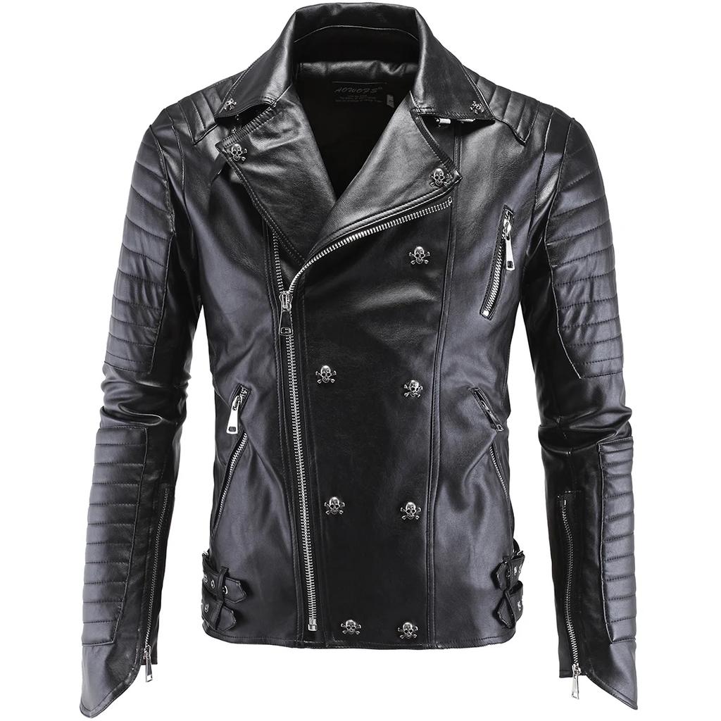 Herren Reißverschluss Lederjacke Wolverine Casual PU Leder Lokomotive Mantel Logan Bomberjacke Slim Coat