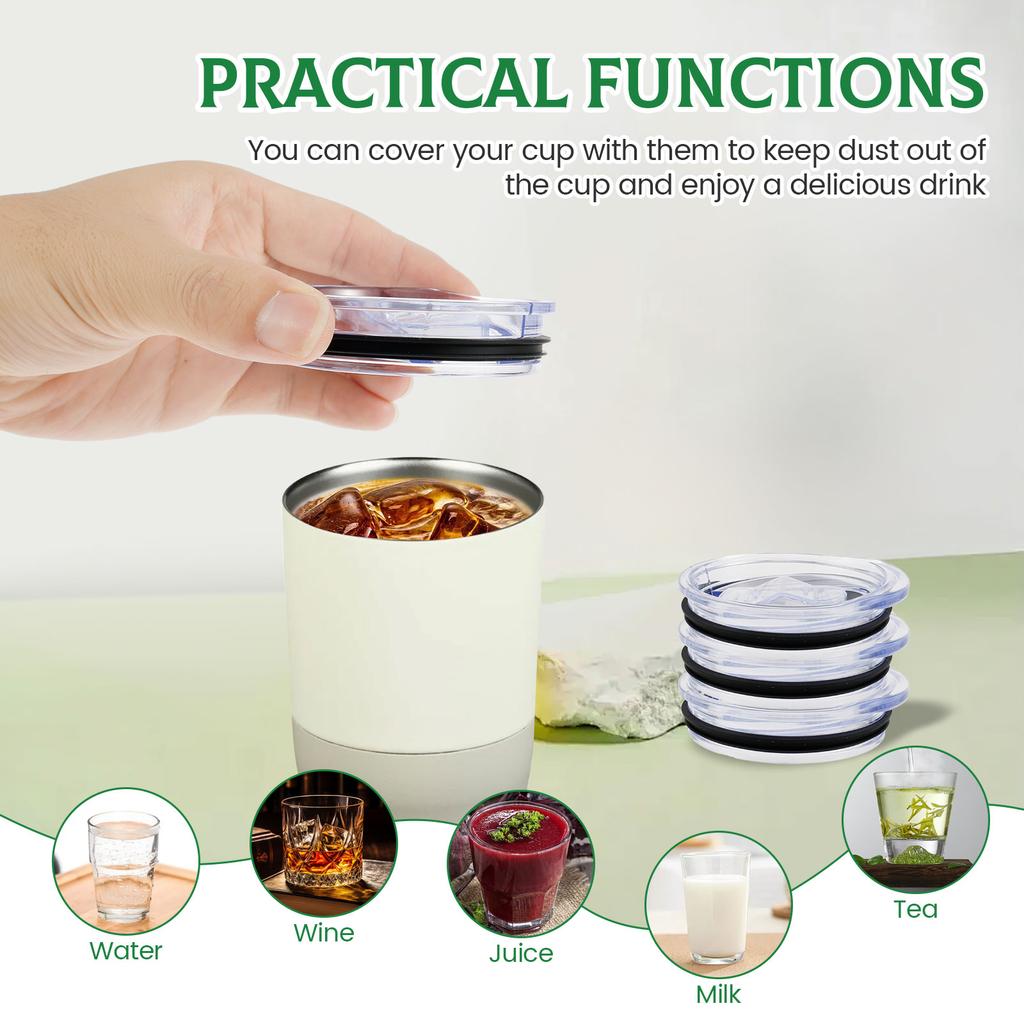6/12Pcs 20oz Clear Skinny Tumbler Lids Plastic Leak-proof Tumbler Replacement Lids  Spill Proof Splash Skinny Tumbler Covers