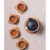 6Pcs/ Drink Coasters Set for Kungfu Tea Accessories Round Tableware Placemat Dish Mat Rattan Weave Cup Mat Pad