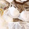 Set di Biancheria Intima Sexy da Donna in Pizzo con Intagli Push-Up Reggiseno e Slip Classico a Fascia Lingerie Completo