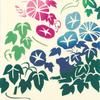 Miyamoto Kenema Made in Japan Tenugui Hand 35 x Summer Flower Morning Glory Cat 50154 Miyamoto-Towel Chū-sen (Tenugui Towel), 90cm, Garden, Design,
