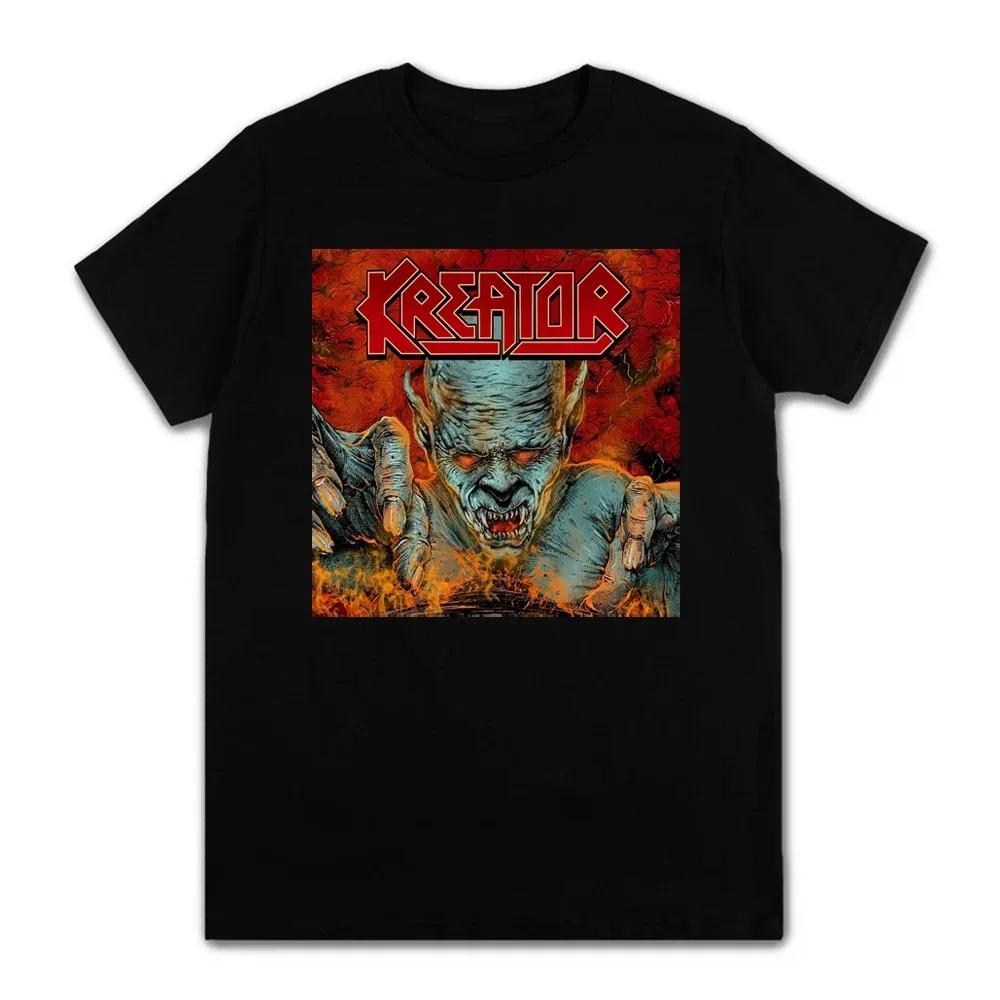 Mens Short Sleeve Tshirts 100 Cotton Kreator Rock Heavy Metal Band Print Adult Unisex Thrash Metal Tees Size S4XL New Women