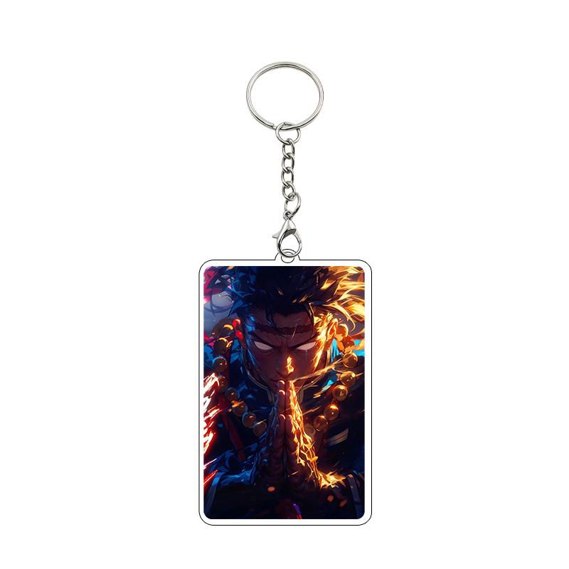 Anime 8cm Kamado Tanjiro Nezuko Agatsuma Zenitsu Cartoon Characters Acrylic Keychain Accessories Car Pendant Gifts Toy Wholesale
