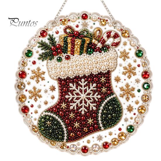 Kristalltextur Ornamente Weihnachten DIY Falsche Diamantmalerei Hängend, Weihnachtsmannkranz Acryl Anhänger, Perlen Kreative Fensterdekorationen Perlen Handwerk