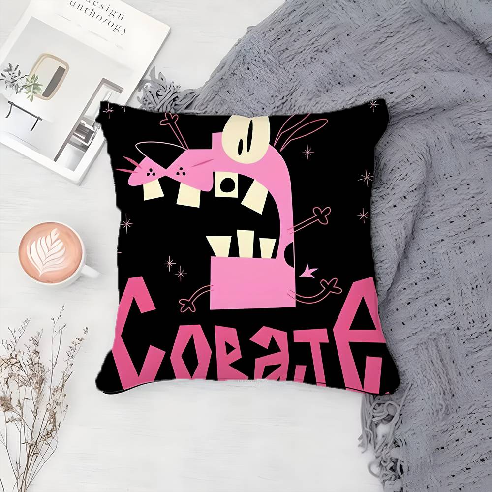 Cartoon C-Courage-MT Cute Anime Pillow Case Printing Pillowcase Living Room Sofa Cushion Cover Bedroom Room Decor