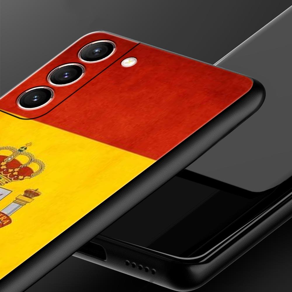 Spain Bull Flag Phone Case For Samsung Galaxy S26 Ultra S25 Plus S24 FE S23 S22 5G S21 S20 Cover Black Soft