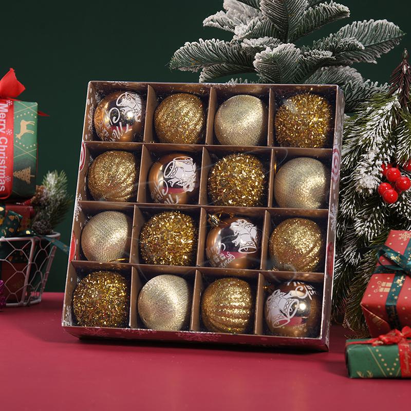 

16Pcs/Bag 6CM Christmas Balls Decoration Christmas Tree Hanging Ornaments for Party Decor New Year Navidad Gift 2026 Accessories 16Pcs золотой