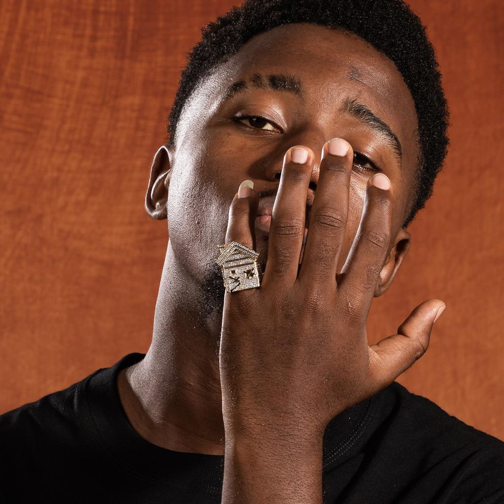 Personality Trend Niche House Zircon Ring Trendy Brand Hot-selling New Men's Shiny Ring