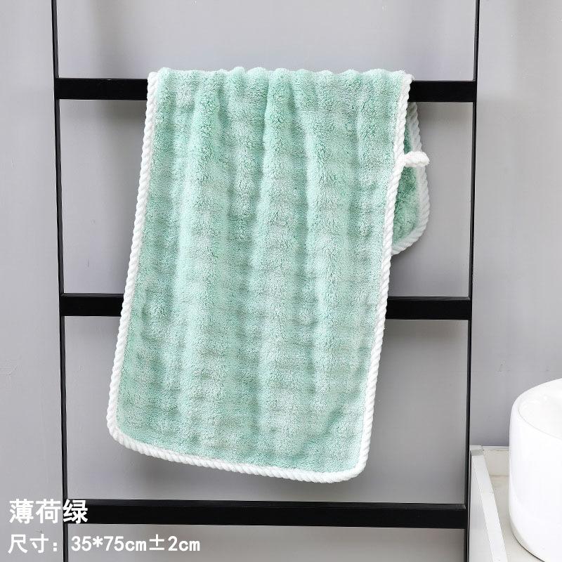 Towel summer new coral fleece bubble hemming multi-color face towel soft water absorption is not easy to lose hair face towel