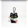 Cute Scarf Black Cat Plush Doll Keychain Camera Shoulder Bag Doll Bag Pendant Car Key Ring Gifts