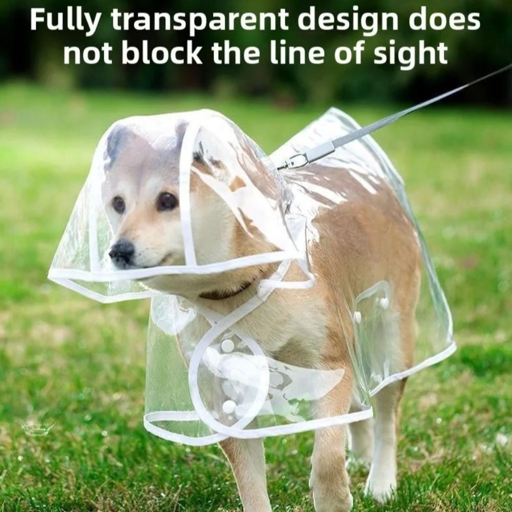 Windproof Dog Raincoat Transparent Dog Clothing for Rainy Days Walking Pet Poncho Dog Supplies