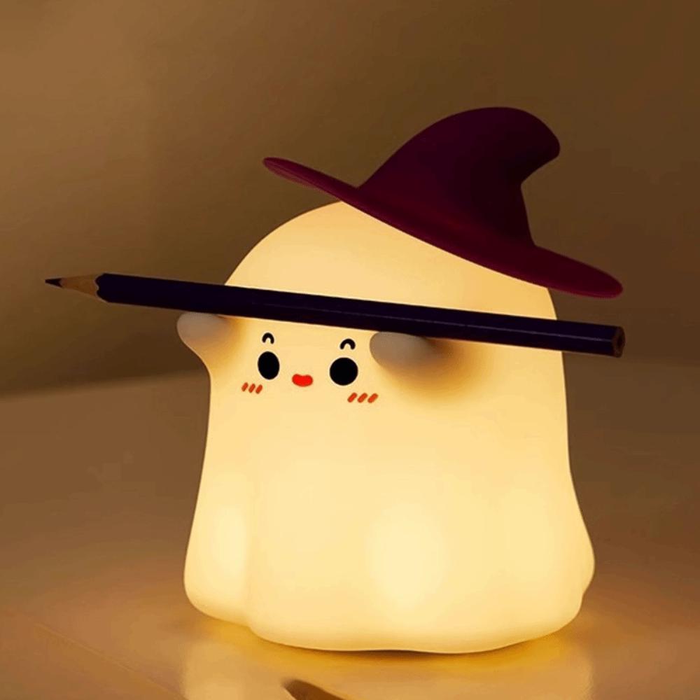 Helloween RGB LED Night Light Pumpkin Ghost Timer Bedroom Bedlight Cartoon 3 Levels Brightness Sleep Light Desktop Ornaments