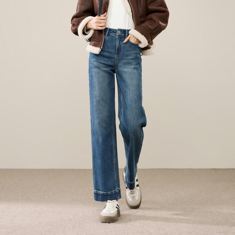 ESE-Y Women s Petite Fleece-Lined Straight Cropped Jeans 32