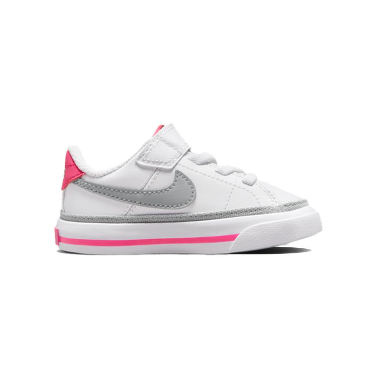 Nike Court Legacy TD White Pink Prime Light Smoke Grey Baby Sneakers Kumquat DA5382-111