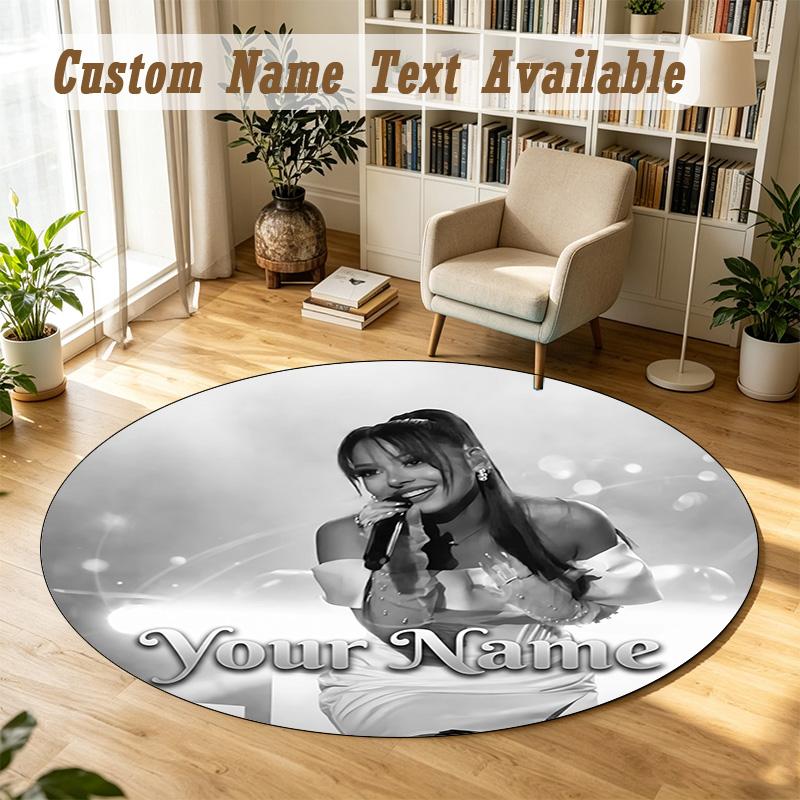 Round Rug Custom NameAyliva Pattern Non Slip Carpet Home Floor Decor