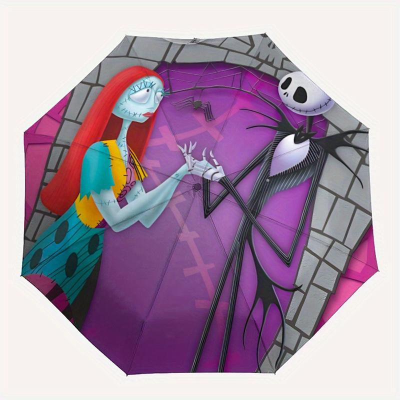 

1pc Jack Skellington Folding Umbrella - Compact Travel Umbrella with 8-Rib Design, Thickened And Reinforced Umbrella Frame yy250728039