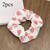 2pcs Elegant Boho Chic Fabric Scrunchies with Fruit Prints,Multiple Pattern- Perfect for Ponytails,Styling Accessories hair band