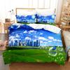 Set Copripiumino Frutiger Aero Retro Y2K Fresco e Naturale 3 Pezzi Biancheria da Letto con 2 Federe Morbido Testo Pastello Arte Decorazione per la Casa