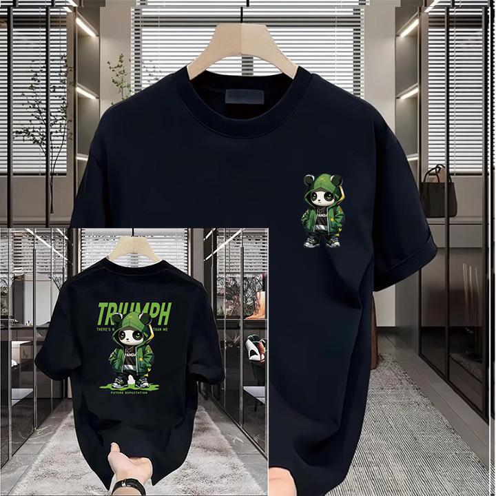 

2025 Досуговая мужская футболка премиум-класса с принтом, летняя, 100% хлопок, модный бренд, свободный топ-футболка 4XL