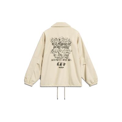 Disney Co-Branded Skateboard Series Letter Print Casual Jacket Men Jackets Light-Cream AFDT305-1