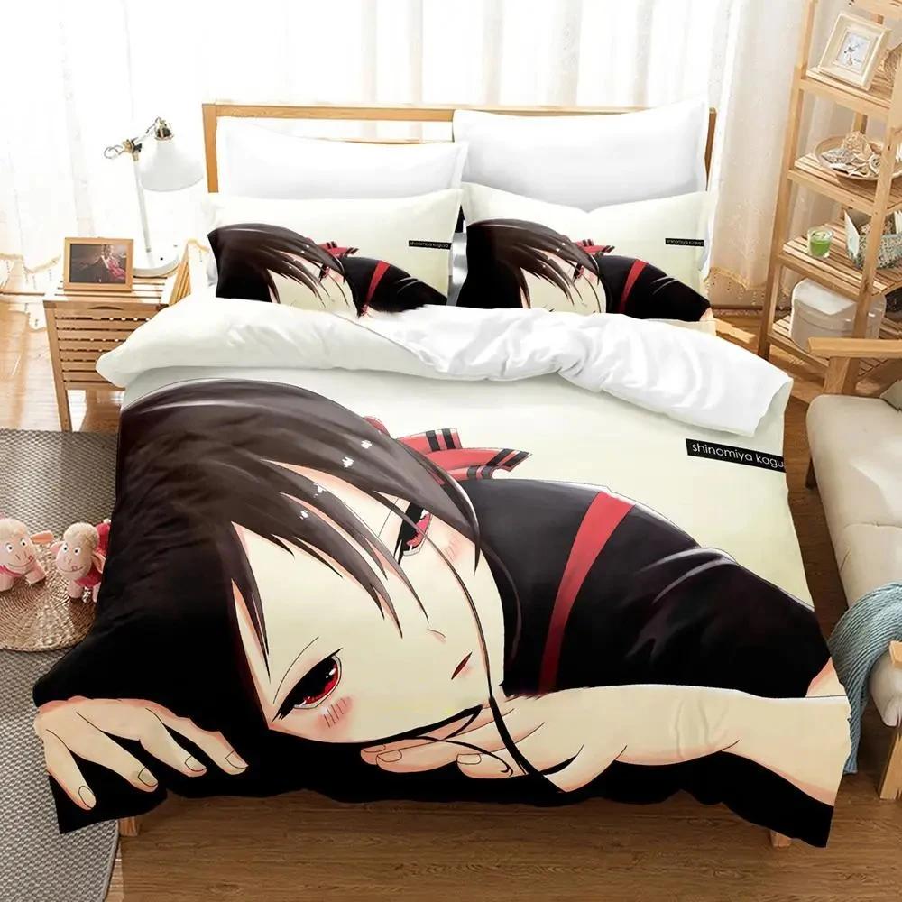 Anime Kaguya-Sama Love Is War Bedding Set Duvet Cover Bed Set Quilt Cover Pillowcase Comforter King Queen Size Boys Adult