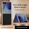 For Samsung Galaxy Z Flip 7 Case Luxury PU Leather Skin Plating Slim Protective Back Cover Case For Samsung Z Flip7 Phone Shell