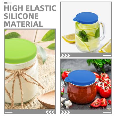 6Pcs Silicone Food Can Covers Cat Jar Lids Reusable Wide Mouth Mason Jar Caps Fresh Keeping Seal Cat Food Can Covers