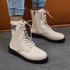 Botas Altas Mujer  New Autumn Low Heel Side Zipper Short Solid Color Round Head Fashion Women Boots