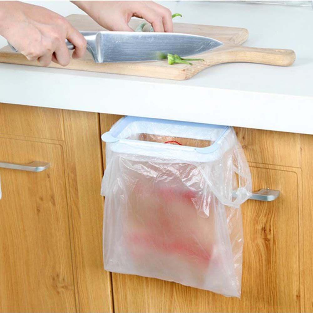 Cabinet Door Trash Bin Cupboard Hanging Basket Garbage Bag Holder Trash Rack Storage Organizer