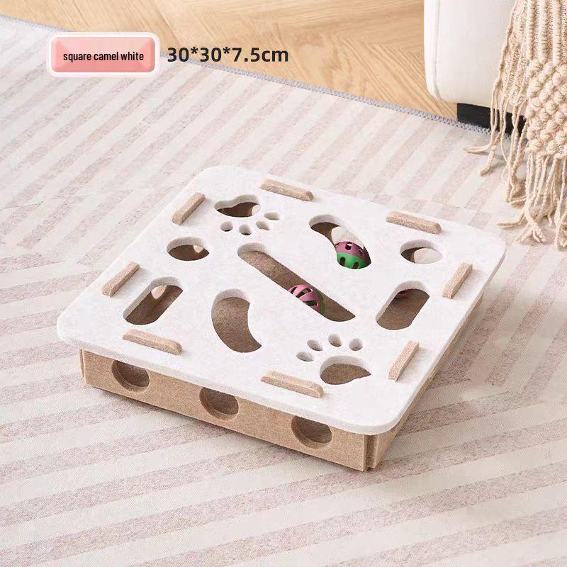 Cat Puzzle Toy - Self-Play Boredom Buster for Kittens with Maze, Digging Holes, and Bell Ball