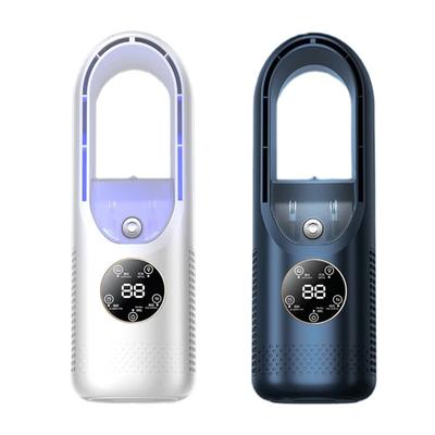 USB Air Coolers Bladeless Fan with Humidifier With 100ml Water Tank Misting Function 6Speeds For Desk Bedroom Cooling