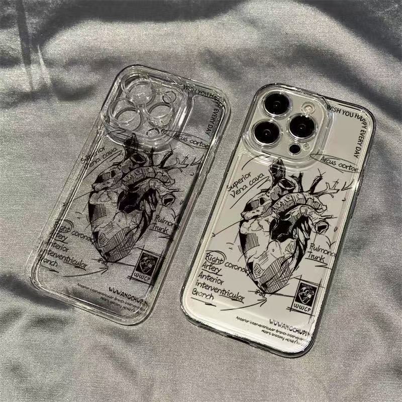 Popular Application Iphone17promax Mobile Phone Case Heart Apple 15 Europe, America 14 Pro Japan and Korea 13/16