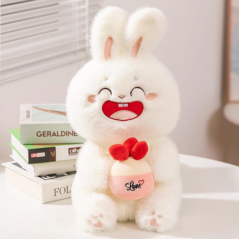 

Cute hug cake puppy dog doll plush toy little white rabbit doll children soothing rag doll birthday gift 35cm（0.3kg）