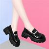 Temperament thick-soled heightening loafers women's new round-headed small leather shoes comfortable British style fashionable versatile casual shoes