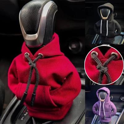 1 ADET Kapşonlu Araba Vites Kolu Kılıfı Moda Vites Kolu Kapşonlu Araba Vites Topuzu Kılıfı Manuel Kolu Vites Sweatshirt Değiştirme Kılıfı