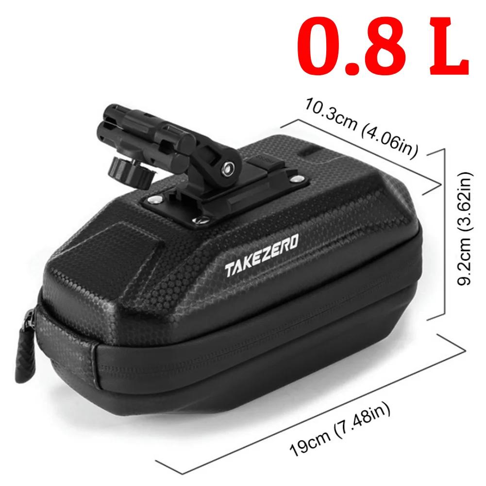 Portable Bike Tail Bag 1L Waterproof Pouch Reflective Bicycle Bag Cycling Fixture Tools Mountain Quick Release Tail Bag 0.8L