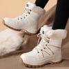 Women's Winter Outdoor Travel Sports Snow Boots in Plus Size, Women's Winter Fleece Warm Midsole Women's Cotton Boots