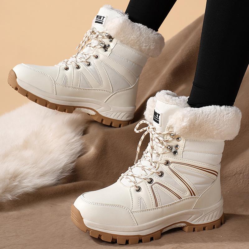 Women's Winter Outdoor Travel Sports Snow Boots in Plus Size, Women's Winter Fleece Warm Midsole Women's Cotton Boots