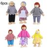 Wooden Happy Family Dressed Puppet Flexible Joints Doll Kids Toy Birthday Gift